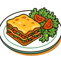 Illustration: Gemüse-Lasagne mit Béchamel