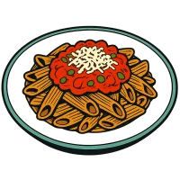 Illustration: Vollkorn-Nudeln mit Tomaten-Gemüse-Sauce