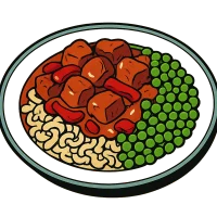 Illustration: Putengulasch mit Paprika